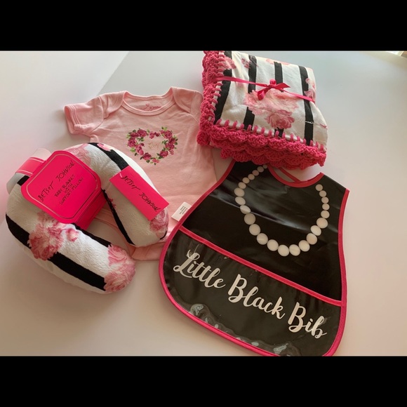 Betsey Johnson Rose/PolkaDot Crocheted Baby Blankt